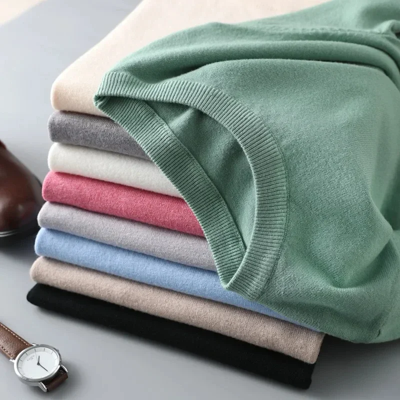 T-Shirt Mi-Saison en Laine Mérinos Tricoté Homme - 6 Coloris