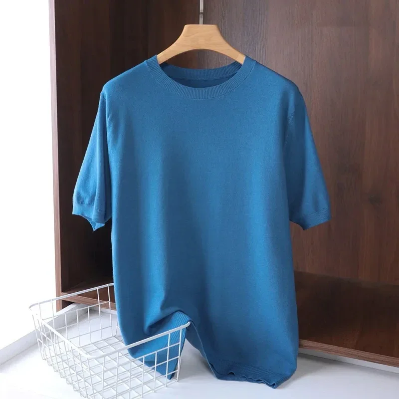 T-Shirt Mi-Saison en Laine Mérinos Tricoté Homme - 6 Coloris