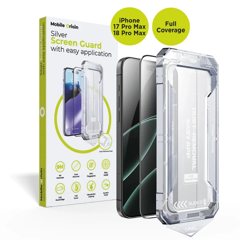 Ochranné sklo se snadnou instalací, celoplošné, pro iPhone 17 Pro Max / iPhone 18 Pro Max
