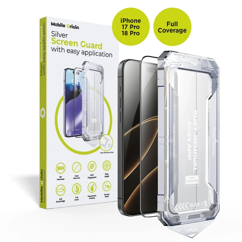 Ochranné sklo se snadnou instalací, celoplošné, pro iPhone 17 Pro / iPhone 18 Pro