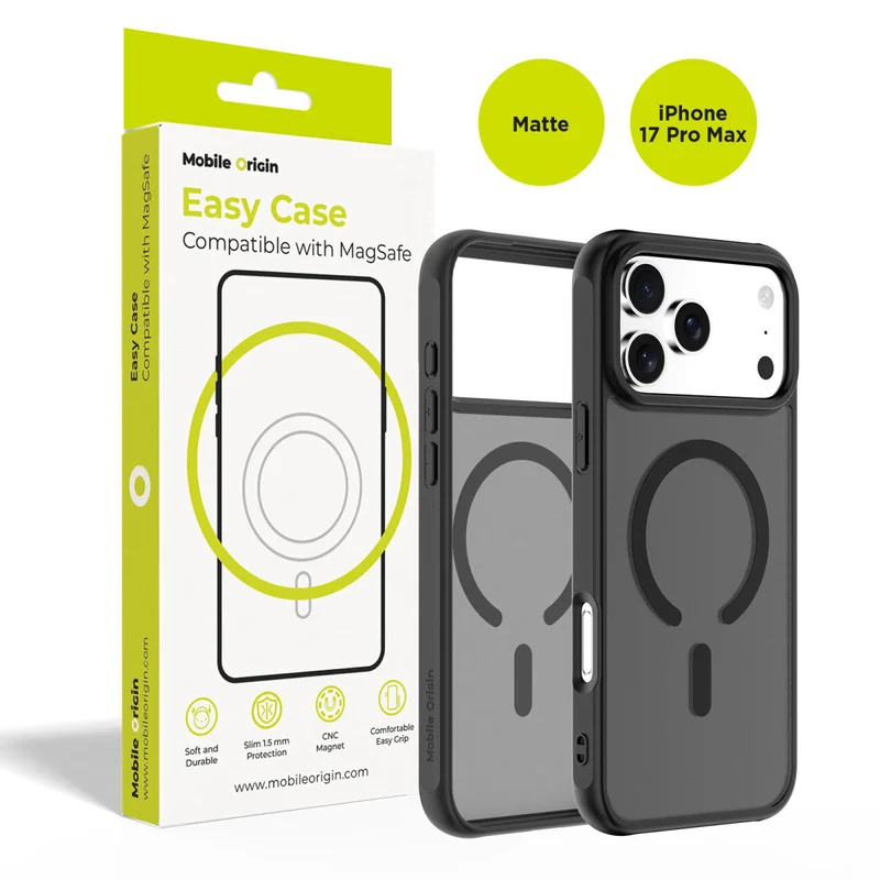 Pouzdro Easy Hybrid MagSafe pro iPhone 17 Pro Max, Matně černá