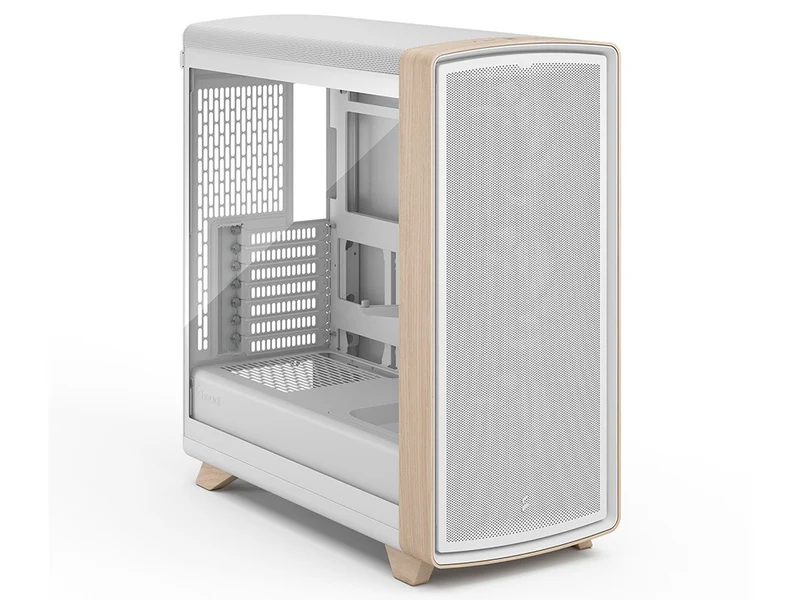 Fractal Design Summit Curved Wood ATX Case - Chalk White TG Clear Tint