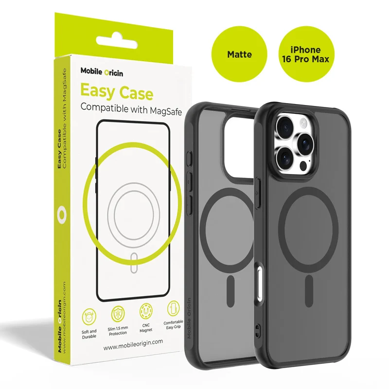 Pouzdro Easy Hybrid MagSafe pro iPhone 16 Pro Max, Matně černá