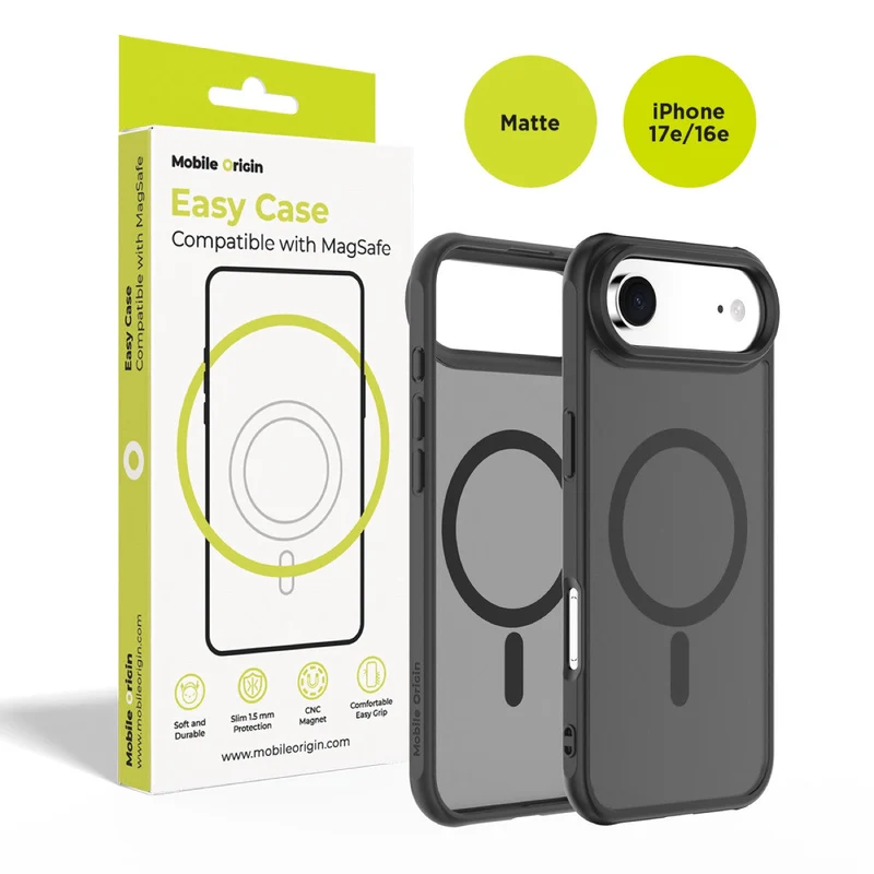 Pouzdro Easy Hybrid MagSafe pro iPhone 17e / iPhone 16e, Matně černá