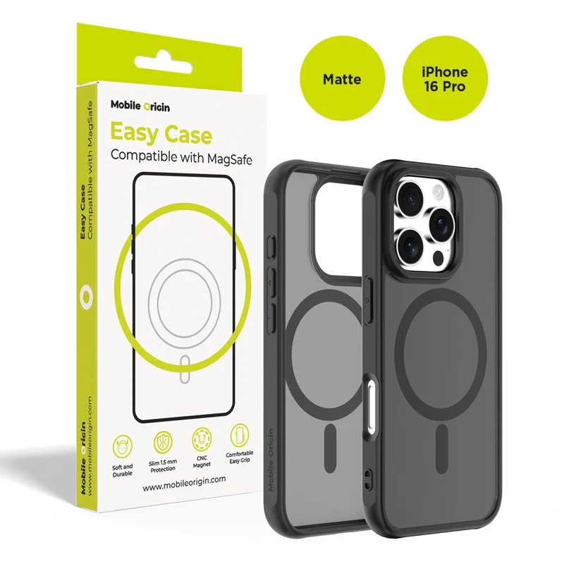 Pouzdro Easy Hybrid MagSafe pro iPhone 16 Pro, Matně černá