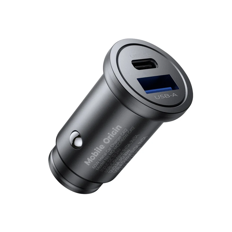 Autonabíječka USB-C + USB-A CA12, 30W, Černá