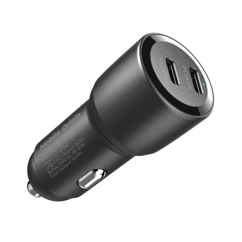 Autonabíječka 2× USB-C CA11, 60W, Černá