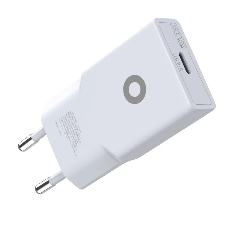 Síťová nabíječka GaN tenká USB-C MO17, 30W, Bílá