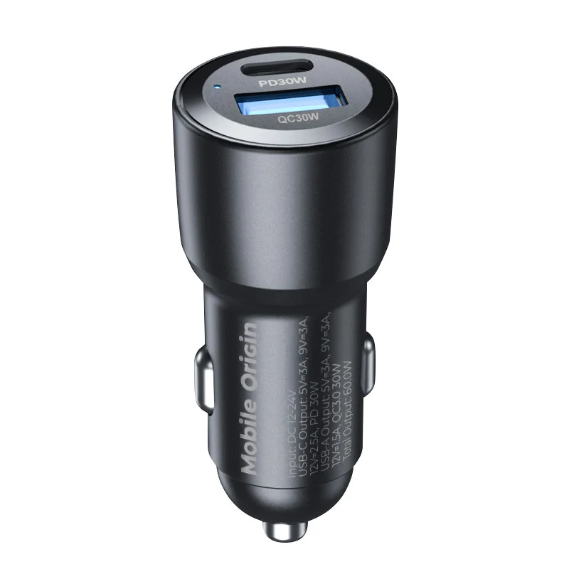 Autonabíječka USB-C + USB-A CA2, 60W, Černá