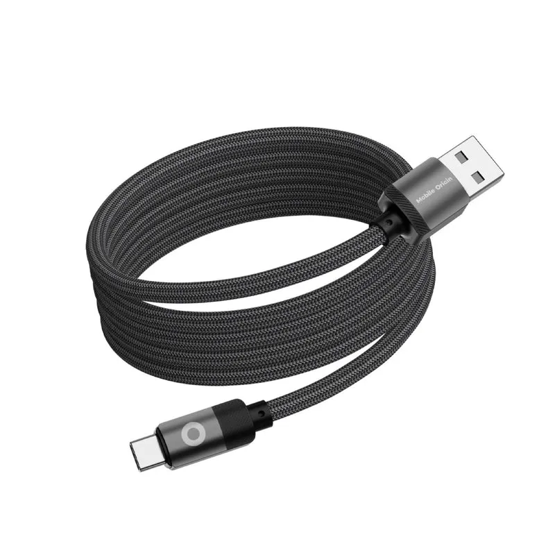 Magnetický kabel USB-A na USB-C MC2, 27W, 480 Mb/s, 1 m, Černá
