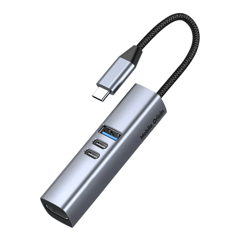 USB-C Hub 7v1 HB2, HDMI, 3× USB-C, USB-A, TF/SD slot, 5 Gb/s, Vesmírně šedá