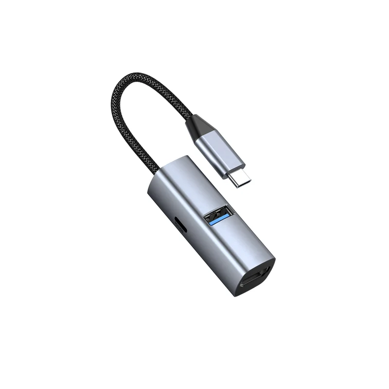 USB-C Hub 3v1 HB1, HDMI, USB-A, USB-C PD 100W, 5 Gb/s, Vesmírně šedá