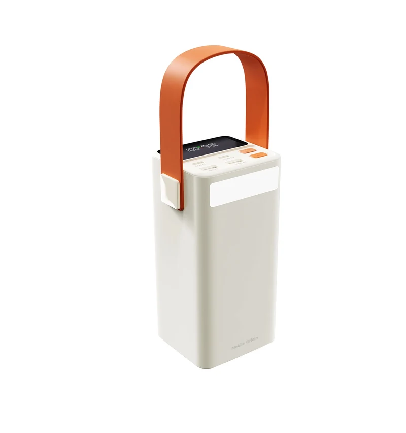 Powerbanka s displejem a svítilnou 2× USB-C + 2× USB-A PB18, 50000mAh, 65W, Béžová