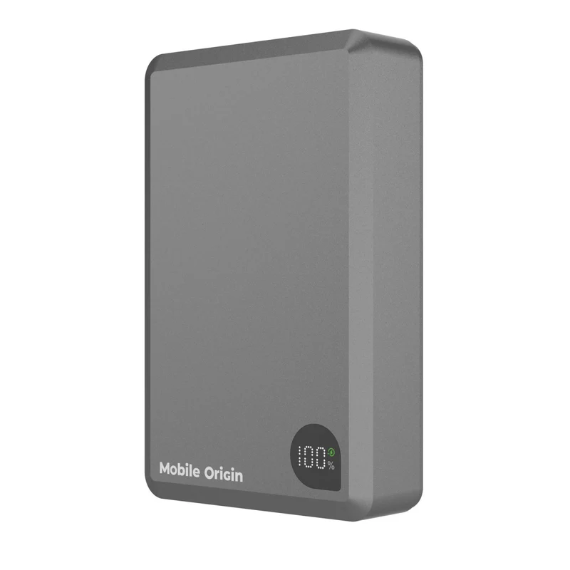 Bezdrátová magnetická powerbanka 3v1 MagSafe s displejem PB14, 20000mAh, 30W, Šedá