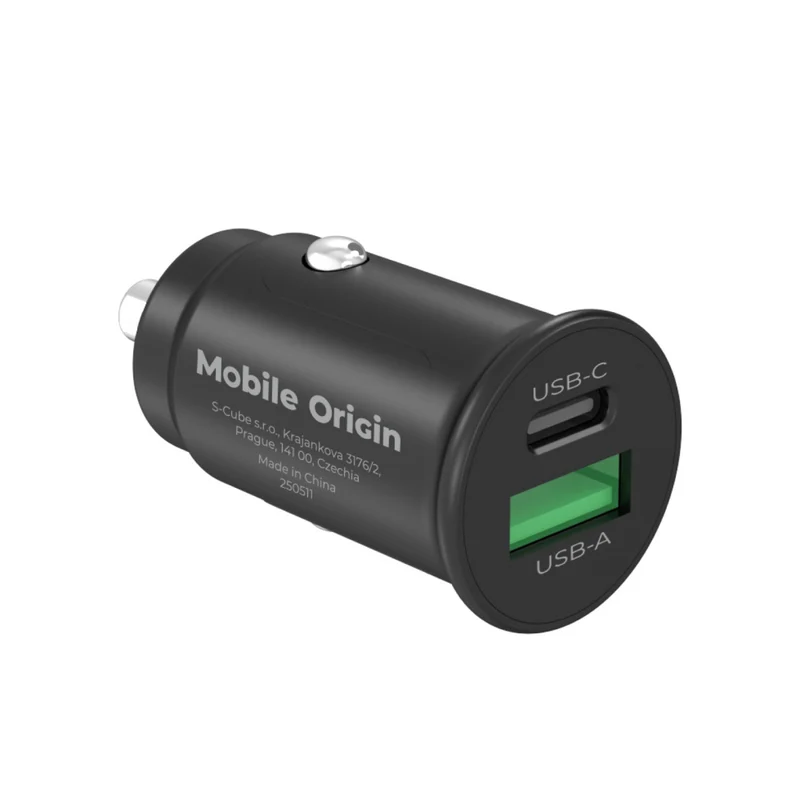 Autonabíječka USB-C + USB-A CA19, 30W, Černá