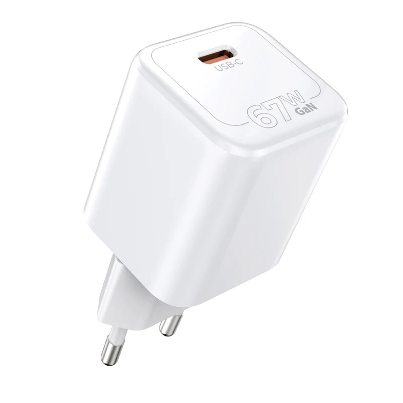 Síťová nabíječka GaN USB-C PW6, 67W, Bílá