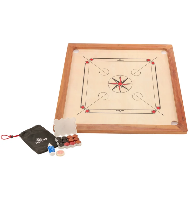 Jenjo Games 84x84cm Plywood Carrom Board with 74x74cm Internal Playing Area