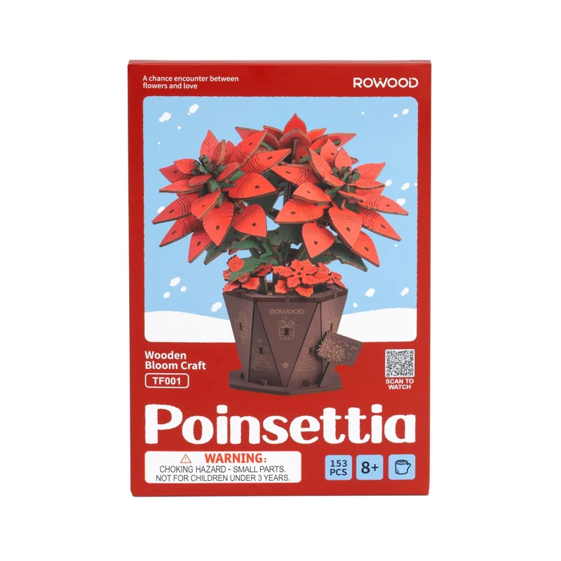 Robotime Wood Bloom Poinsettia