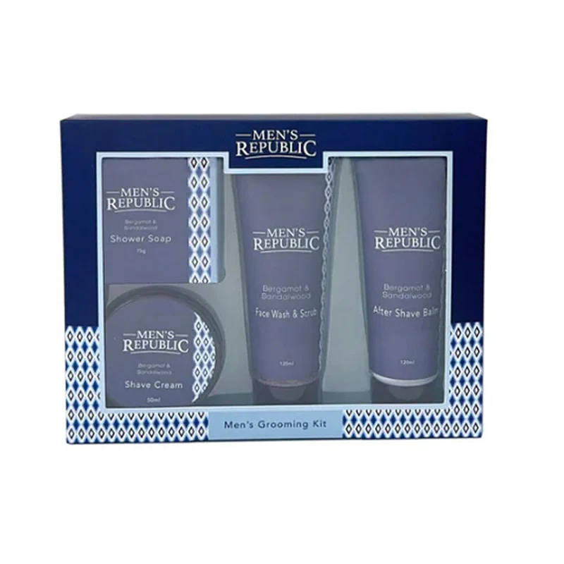 Men's Republic Grooming Kit - Shave and Cleanse Gifting Travel Set 4pc