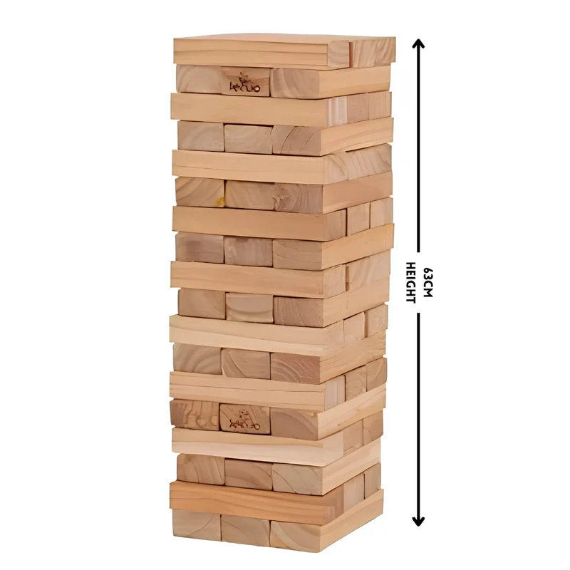 Jenjo Games 54 Piece Giant Jenjo Outdoor Wooden Block Game 63cm