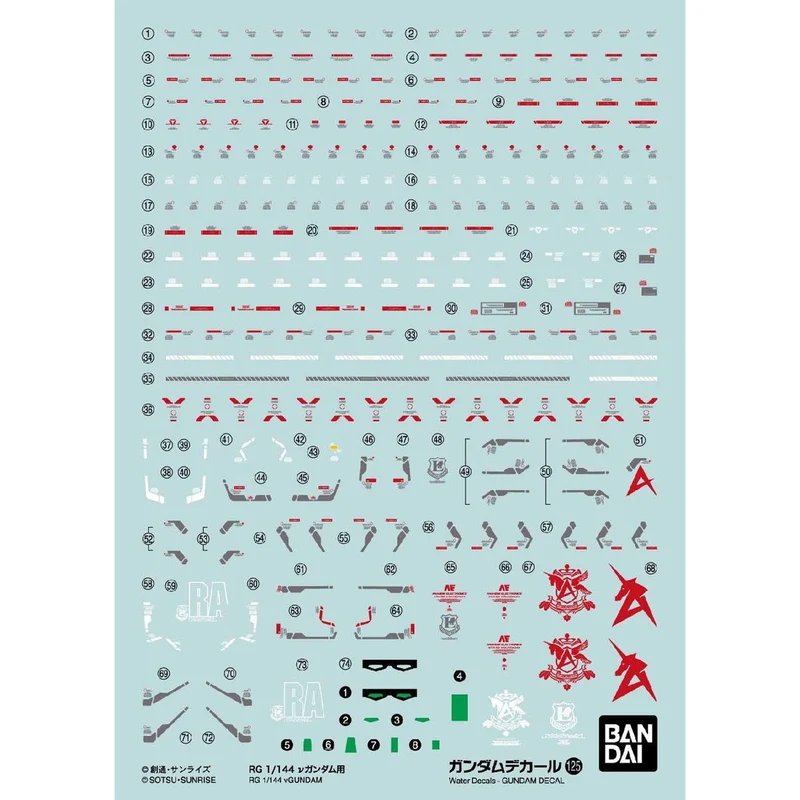 Bandai Gundam Decal 125 RG 1/144 ?u Gundam