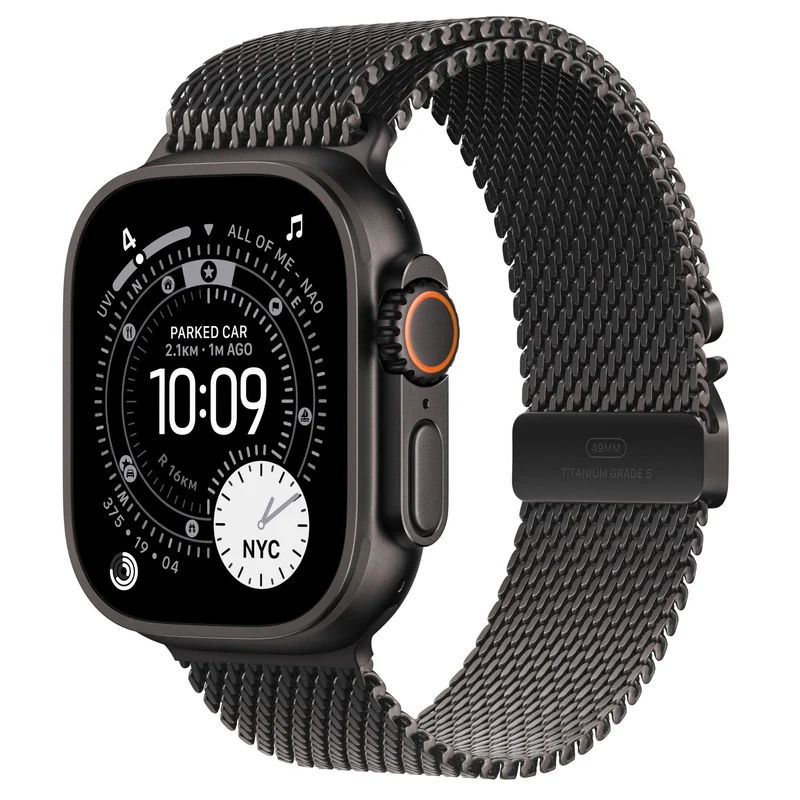 Apple Watch Ultra 3 49mm Black Titanium Case GPS + Cellular Milanese Loop (Medium)