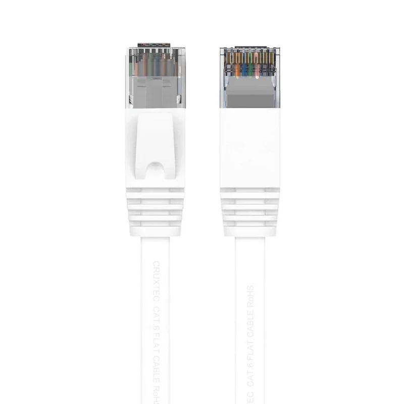 Cruxtec CAT6 UTP Flat Ethernet Cable - 20m (White)