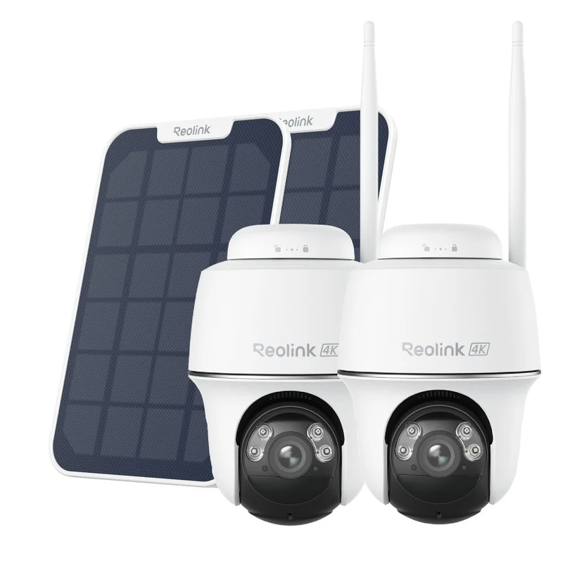 Reolink Argus PT Ultra 4K Pan Tilt Automatic Tracking Battery Security Camera+Solar Panel(2 Pack)