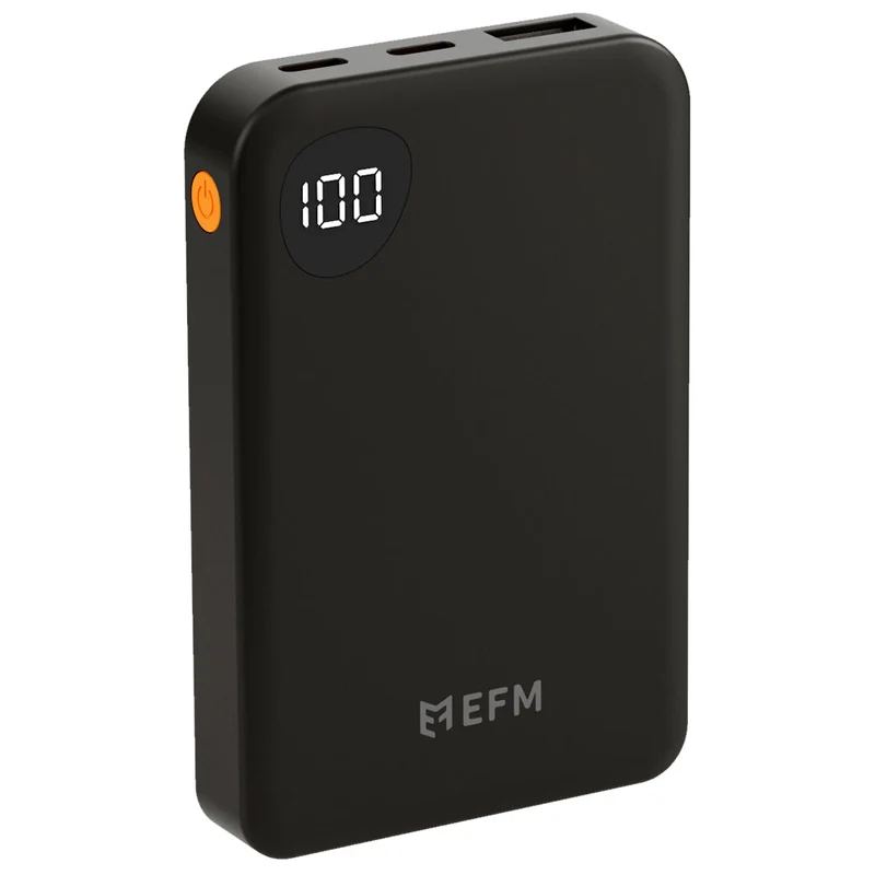 EFM 5,000mAh Essential Power Bank with Digital Display (Black)