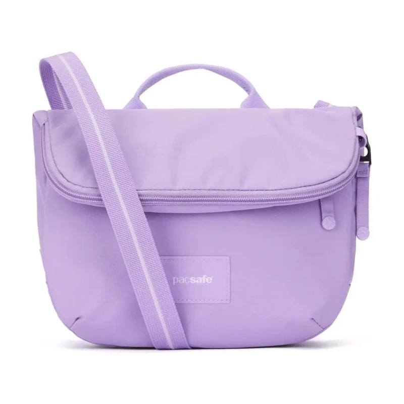 Pacsafe Go Anti-Theft RFID Blocking Expandable Saddle Crossbody Bag Lavender