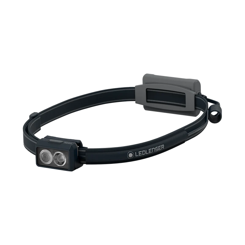 Ledlenser NEO3 Running Headlamp LED AAA Lightweight Red Rear Light - Grey