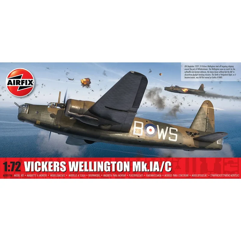 Airfix 1/72 Vickers Wellington MK.IA/C Bomber Scaled Plastic Model Kit