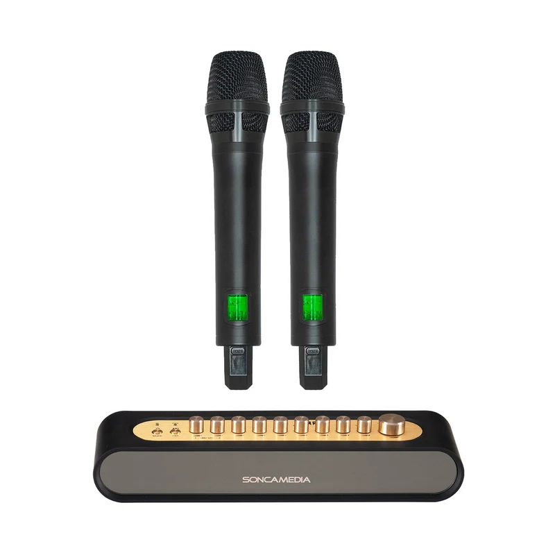 Soncamedia Mi-36 Karaoke Mixer with Dual UHF Wireless Microphones